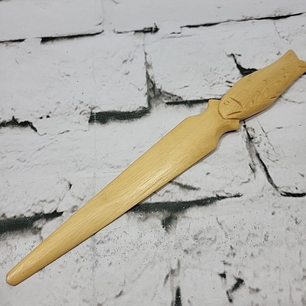 Vintage Wood Letter Opener Tropical Fish Themed Wooden Letter Opener